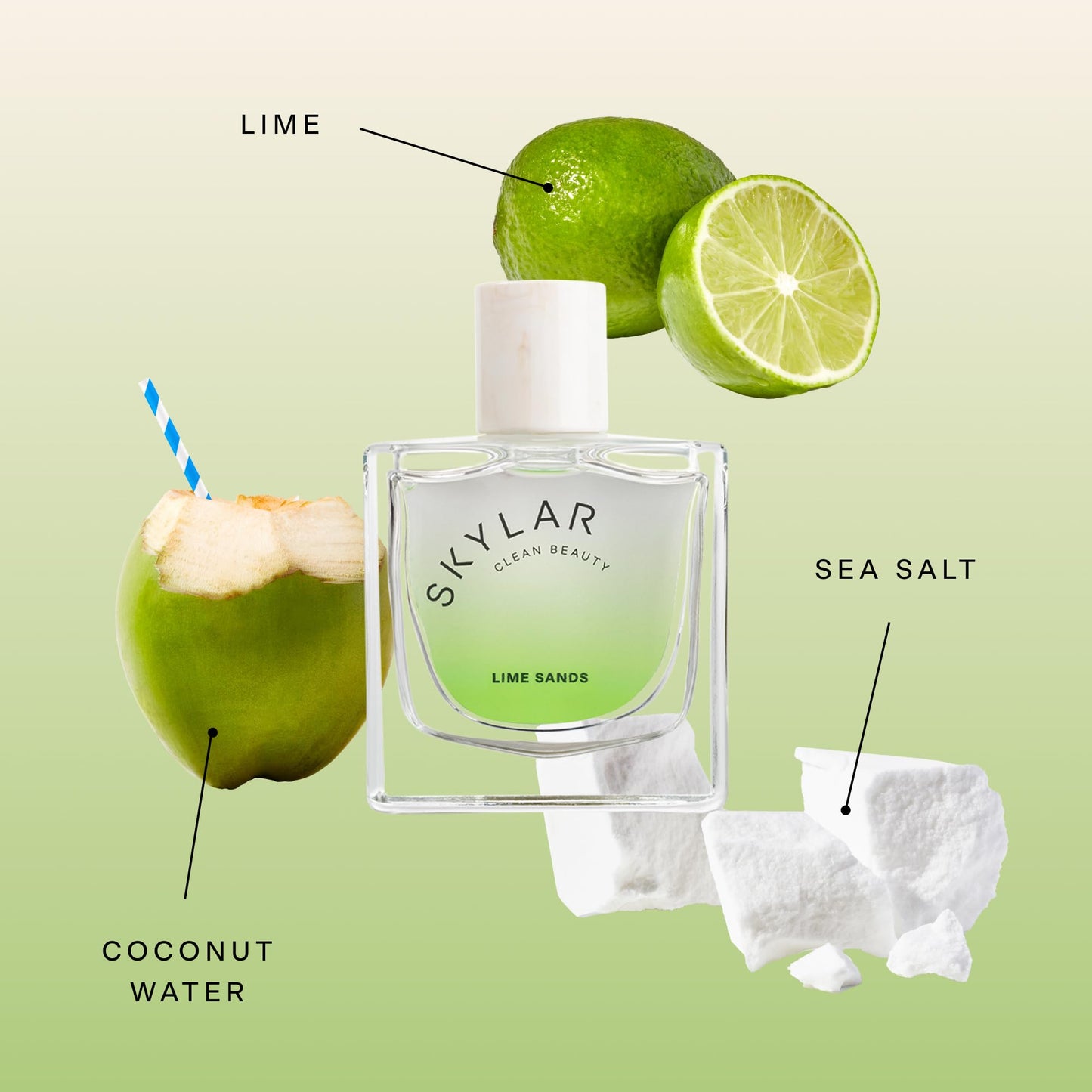 Skylar Lime Sands Eau de Parfum - Hypoallergenic & Clean Perfume for Women & Men, Vegan & Safe for Sensitive Skin - Woody Citrus Perfume with Notes