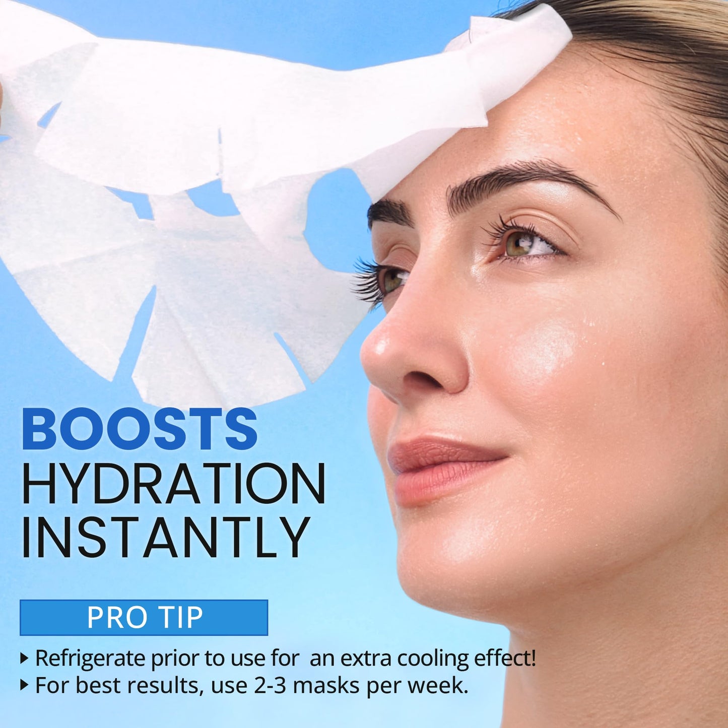 Ebanel 15 Pack Collagen Face Mask with Hyaluronic Acid, Vitamin C, Peptide, Aloe, Instant Brightening Hydrating Face Masks Skincare Korean Sheet