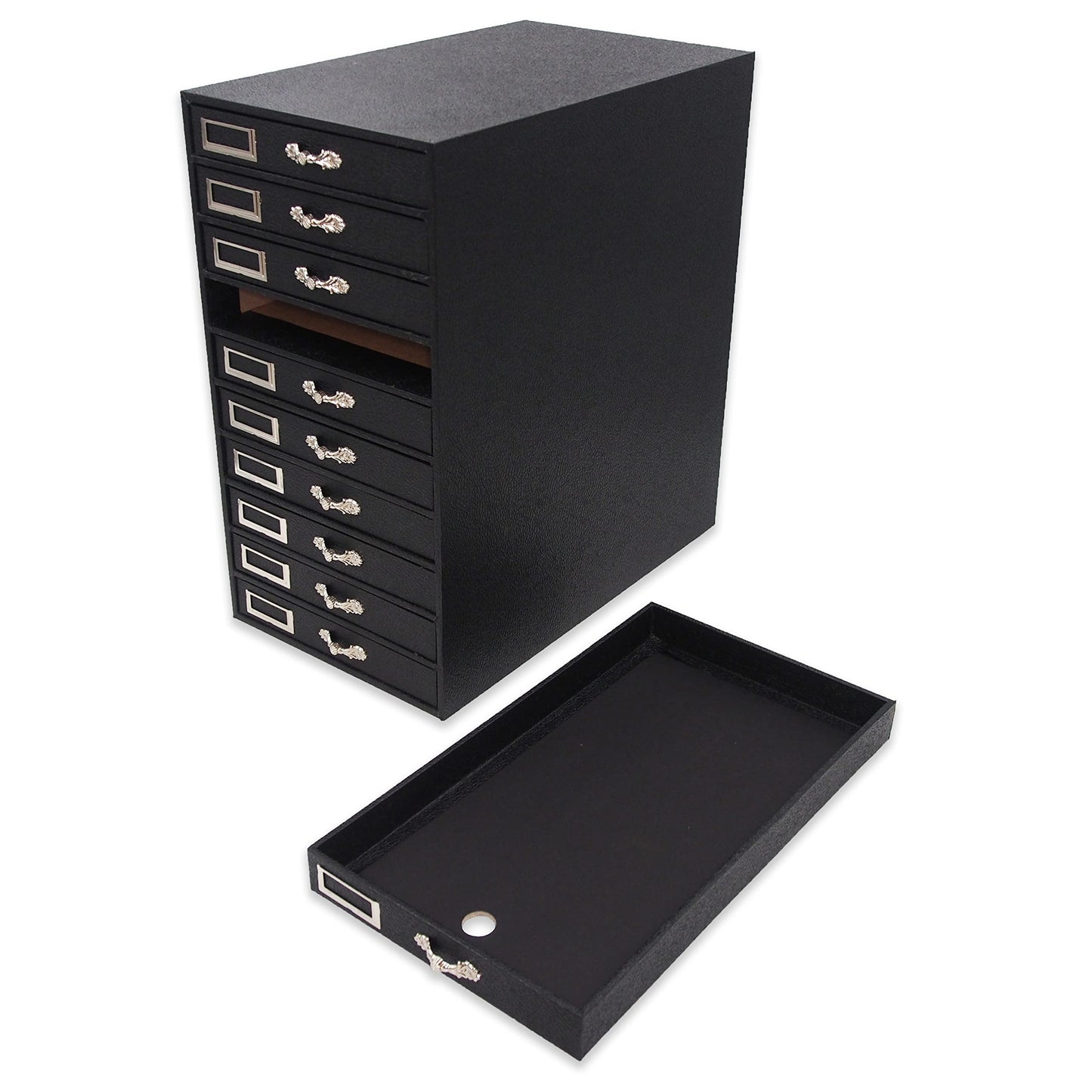 888 Display USA, Inc Jewelry Tray Storage Organizer with identification slots with 10 removable drawers.