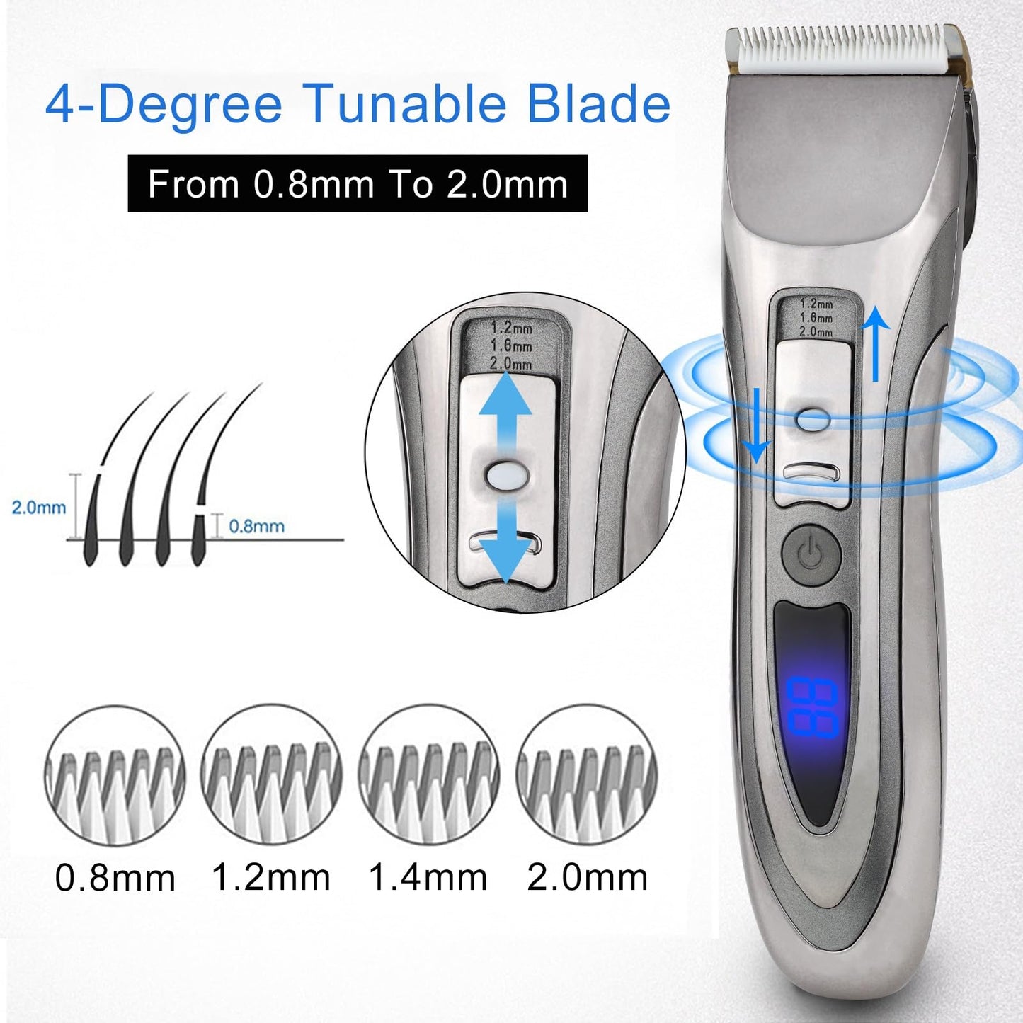 GLESVOWIO Hair Clipper Men's Electric Recharg Professional Beard Trimmer Adjustable Cutting Machine Beauty and Personal Care GLESVOWIO