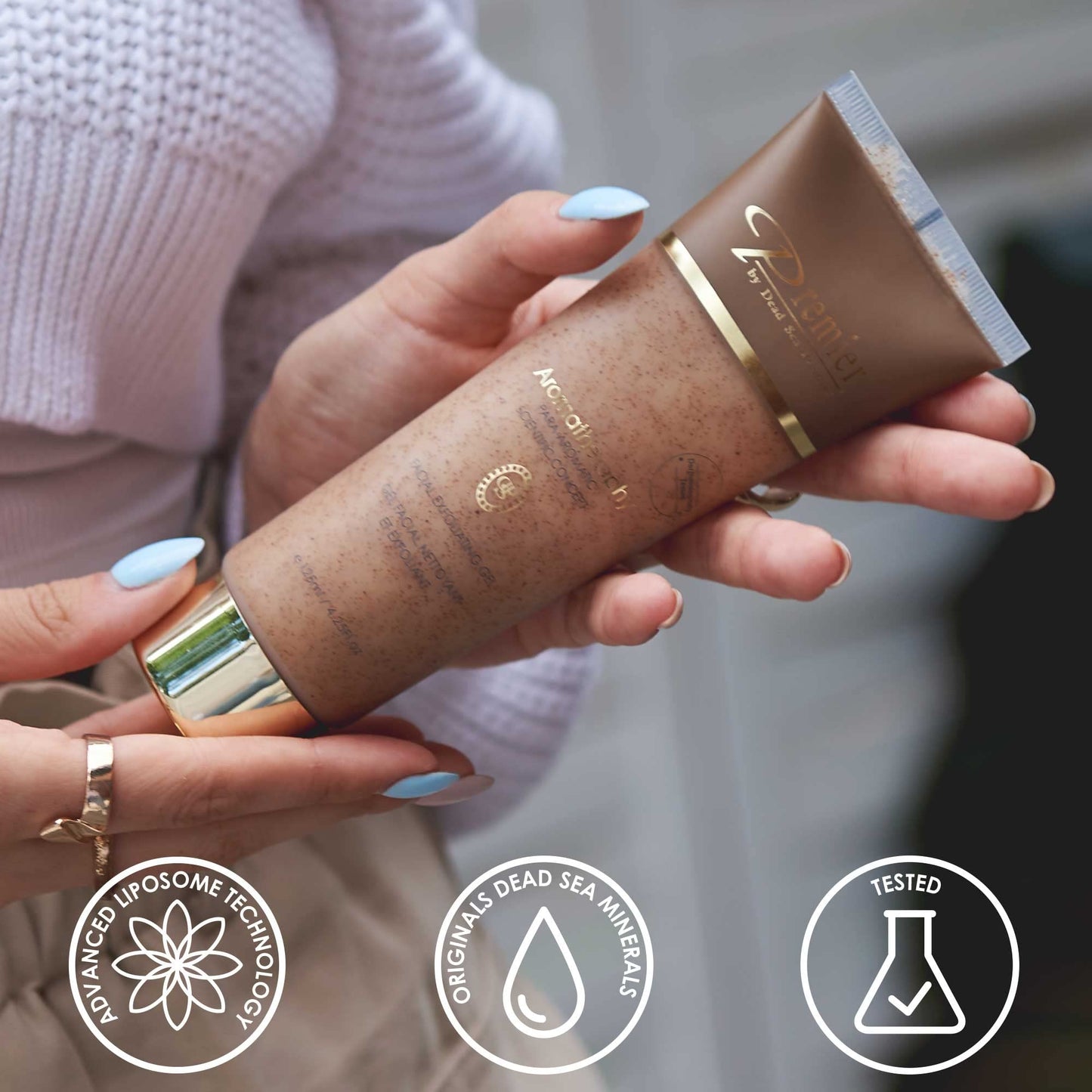 Premier Dead Sea Exfoliating Facial Gel Cleanser 4.25 oz – Micro-Grain Scrub with Dead Sea Minerals, Non-Drying, Aromatherapy & Skin Purifying