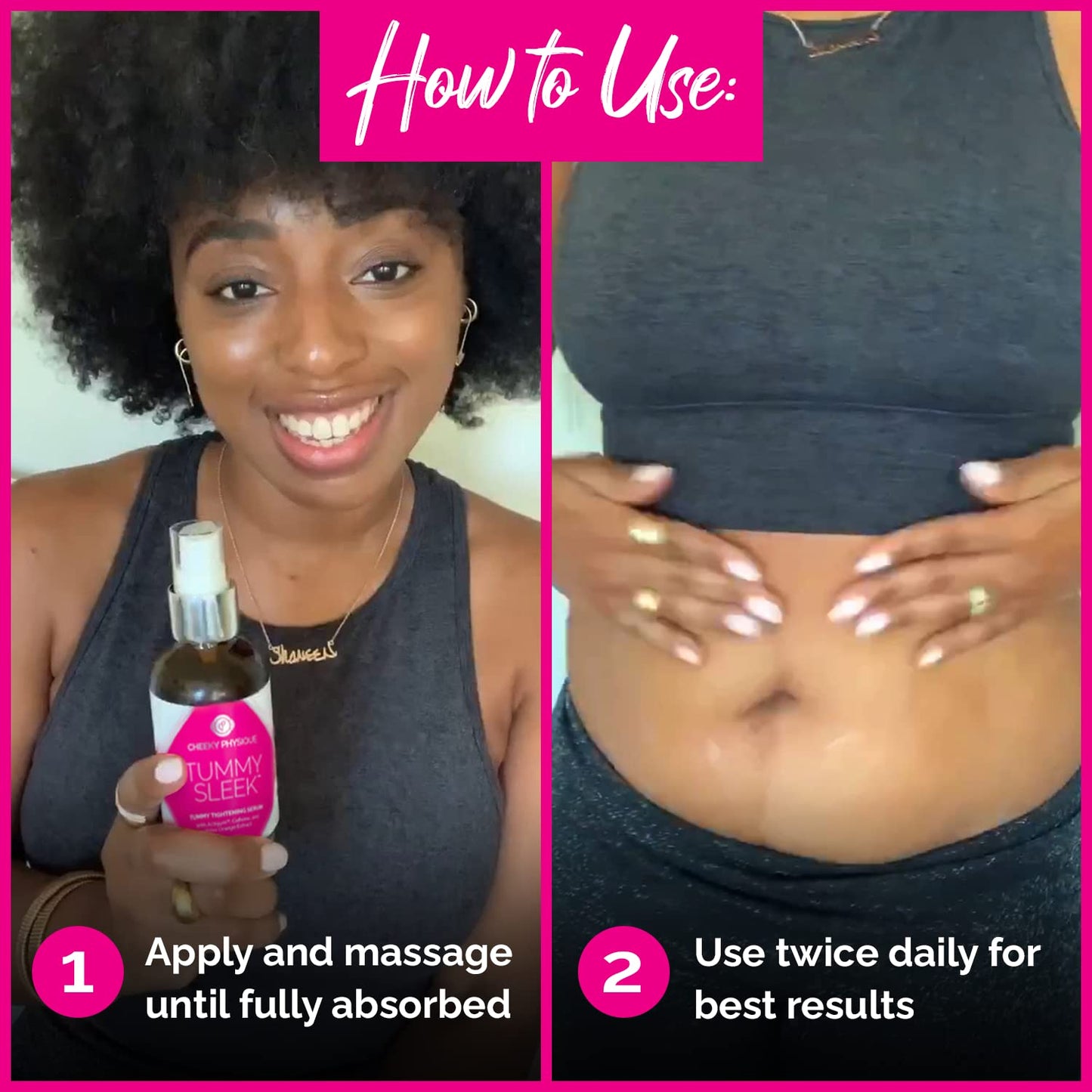Tummy Sleek Stomach Firming Cream - Skin Tightening Serum for Belly - Helps to Improve the Appearance of Loose Skin and Cellulite on the Abdomen Beauty & Personal Care Cheeky Physique