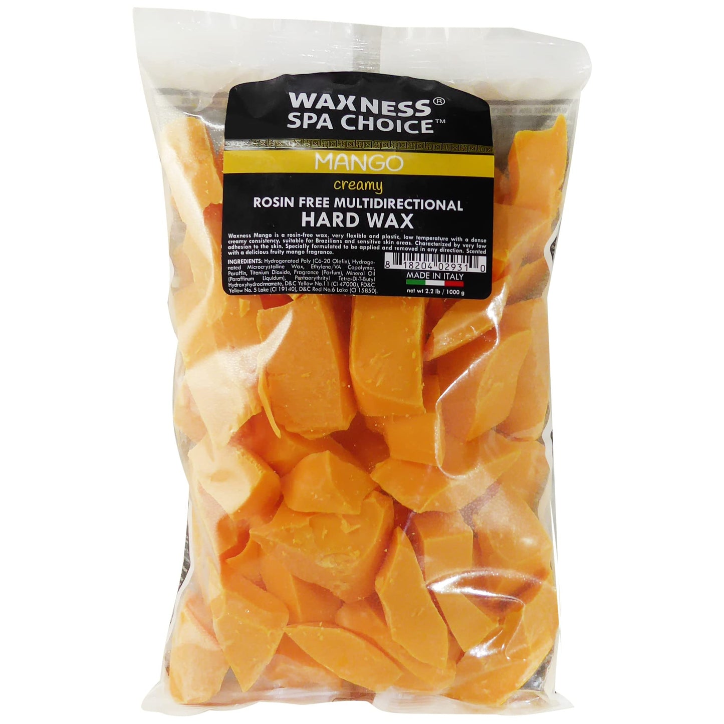 Waxness Spa Choice Rosin Free Multidirectional Hard Wax Mango 2.2 lb / 1 kg