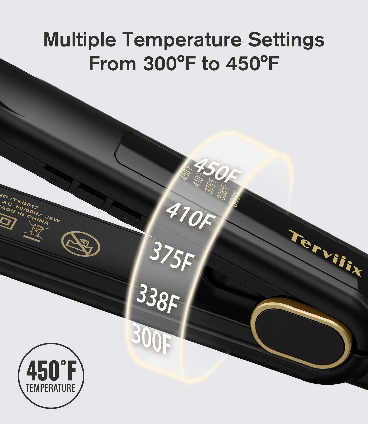 Terviiix 1/2 Inch Flat Iron for Short Hair, Small Hair Straightener and Curler 2-in-1 for Pixie Cuts & Touch-Ups, Rounded Edge Mini Flat Iron for Men