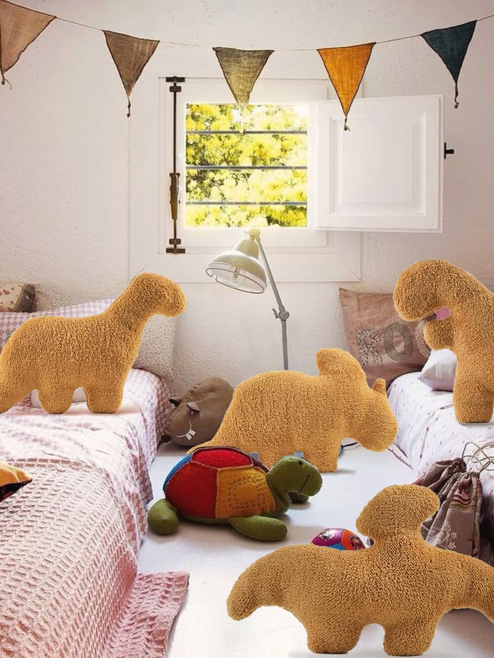 Lixzuch 3 Packs Dino Nugget Pillow Plush, 18 inches Dinosaur Chicken Nugget Pillow Stuffed Animal Plush Toy, Dino Nugget Dinosaur Party Decoration…