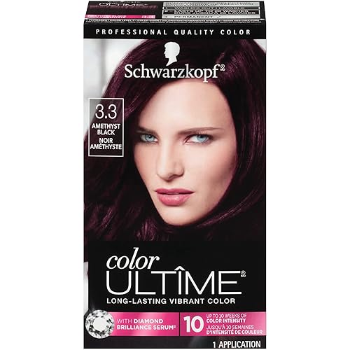 Schwarzkopf Color Ultime 3.3 Amethyst Black Hair Dye, Permanent Intense Black with Diamond Brilliance, Fade-Resistant, Covers Grays, All Hair Textures