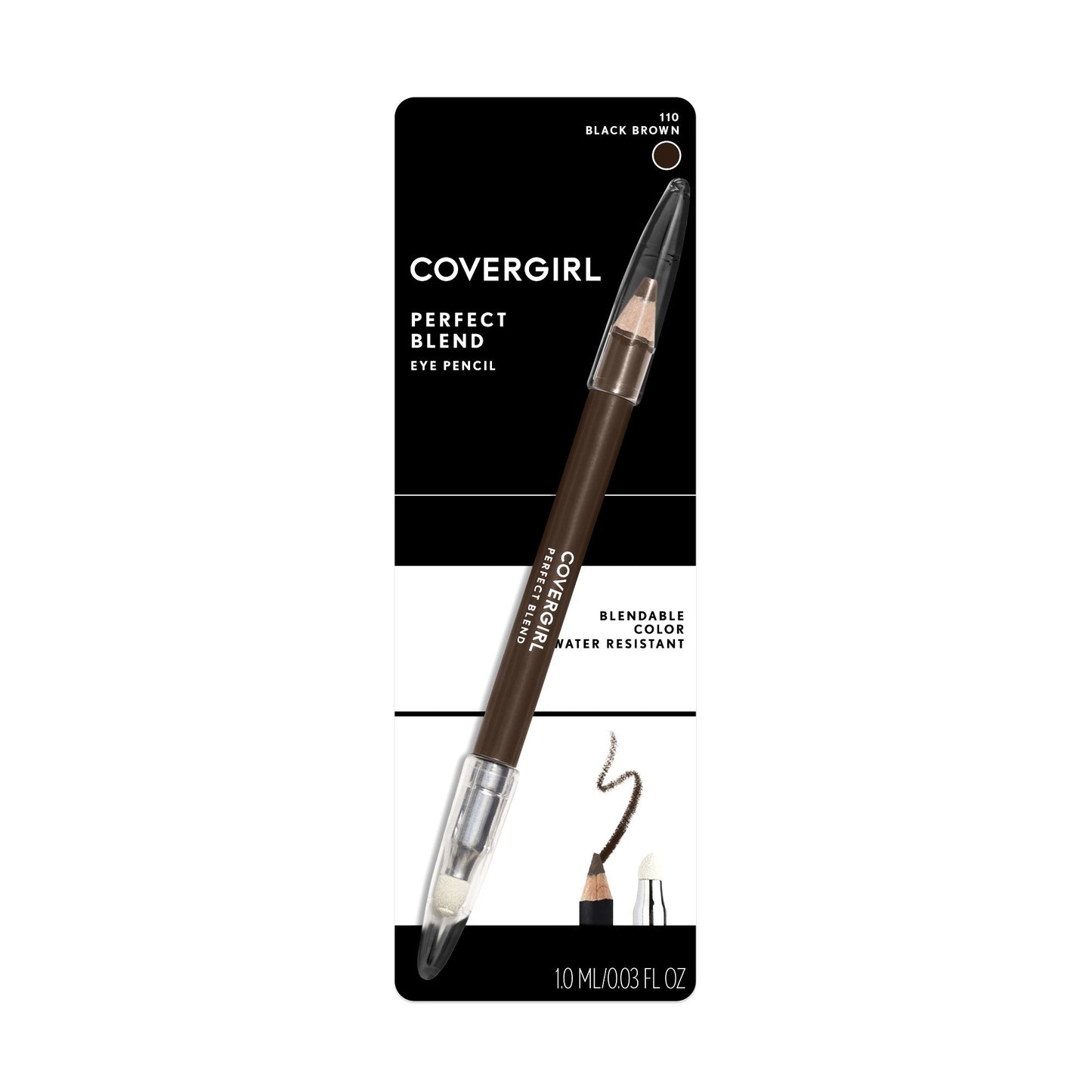 COVERGIRL Perfect Blend Eyeliner Pencil, Black Brown .03 oz (850 mg) (Packaging may vary)
