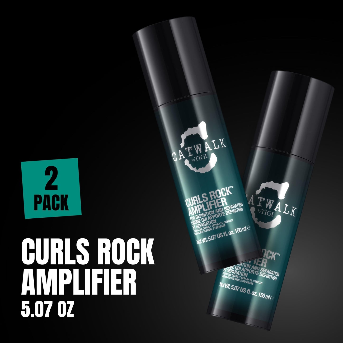 Catwalk Curls Rock Amplifier Shaping Cream by TIGI 2-Pack - Curl Cream for Defining Wavy, Curly Hair - Flexible Hold, Frizz Control + Anti-Humidity