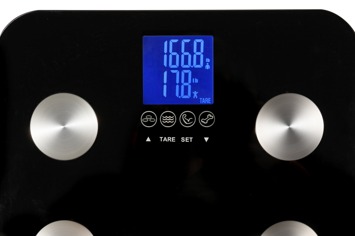 Ozeri Touch 440 lbs Total Body Weight Scale (Body Fat, Muscle, Bone, Weight & Hydration), Auto Recognition Bath Scale with Infant Tare