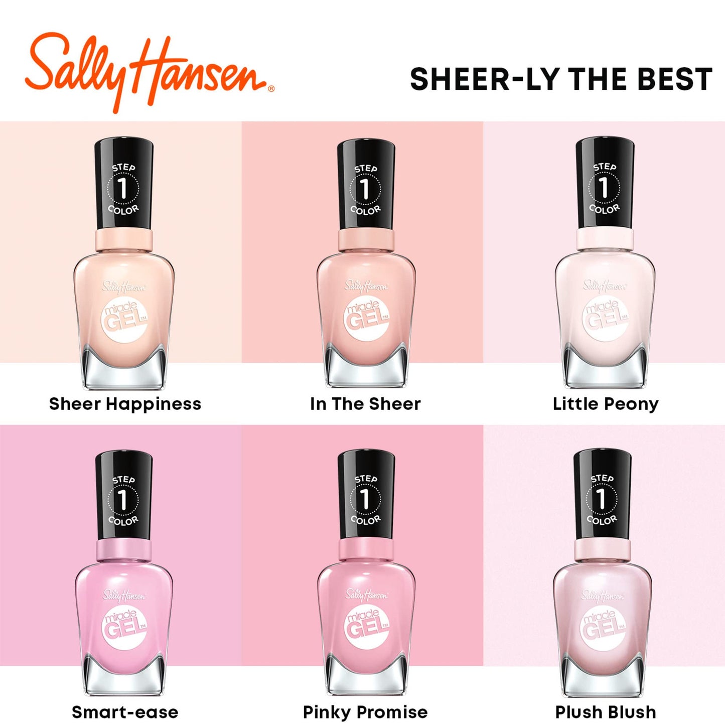 Sally Hansen Miracle Gel Salon Quality Nail Polish | Gel-Like Formula, Two-Step System, No UV Light Needed, Long Lasting | | 246 In The Sheer | Pink Beauty & Personal Care Sally Hansen
