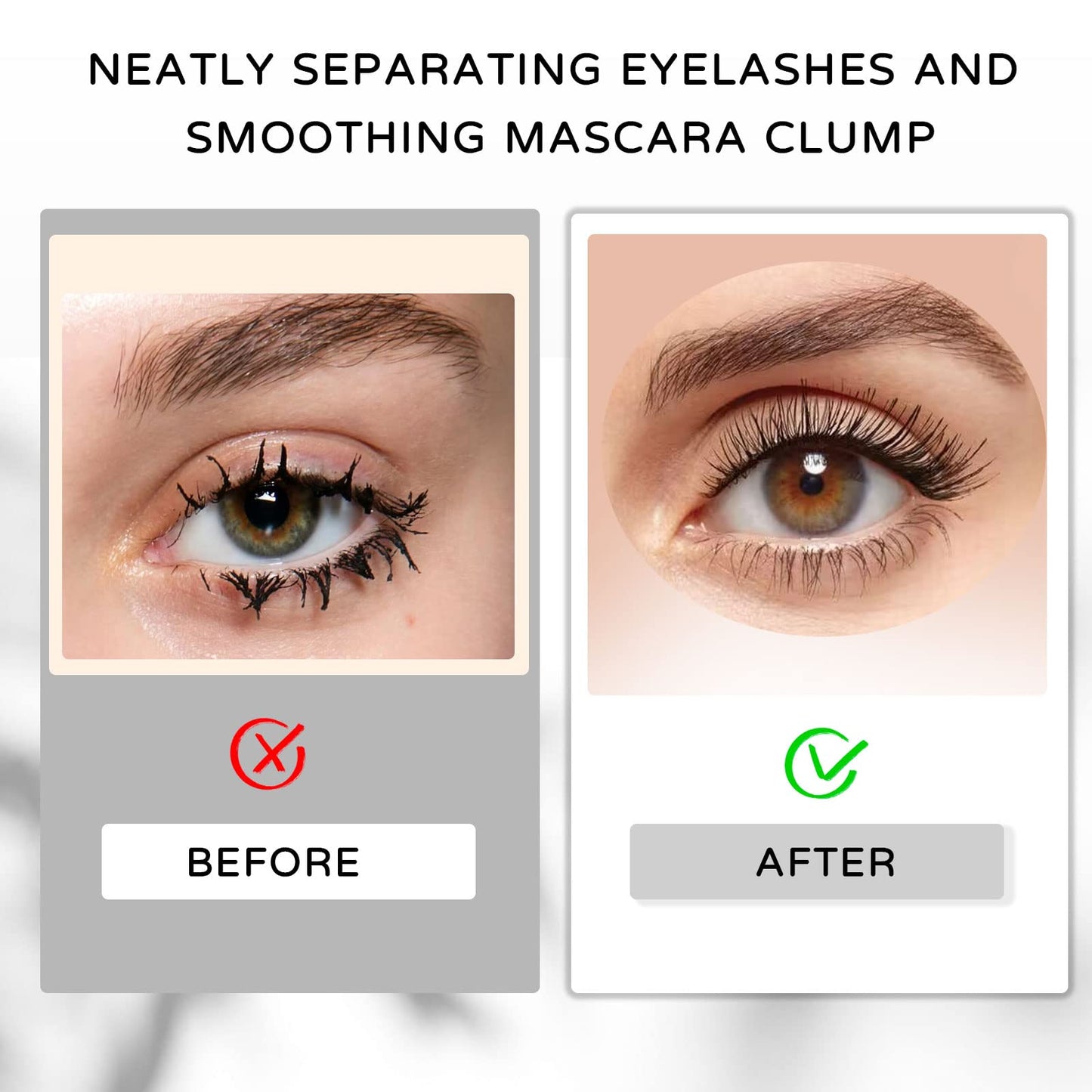 Eyelash Comb-Eye Lash Separator Tool, Mascara Applicator-Eye Lash Comb Separator for Separating and Combing Lashes with Comb Cover Eyebrow Brush