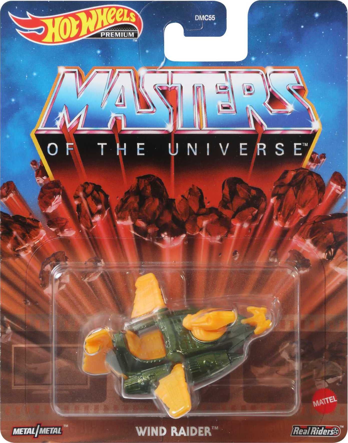 Hot Wheels Toy Car, Premium 1:64 Scale Die-Cast Masters of The Universe Wind Raider, Collectable Vehicle with Metal/Metal Chassis & Real Riders Tires