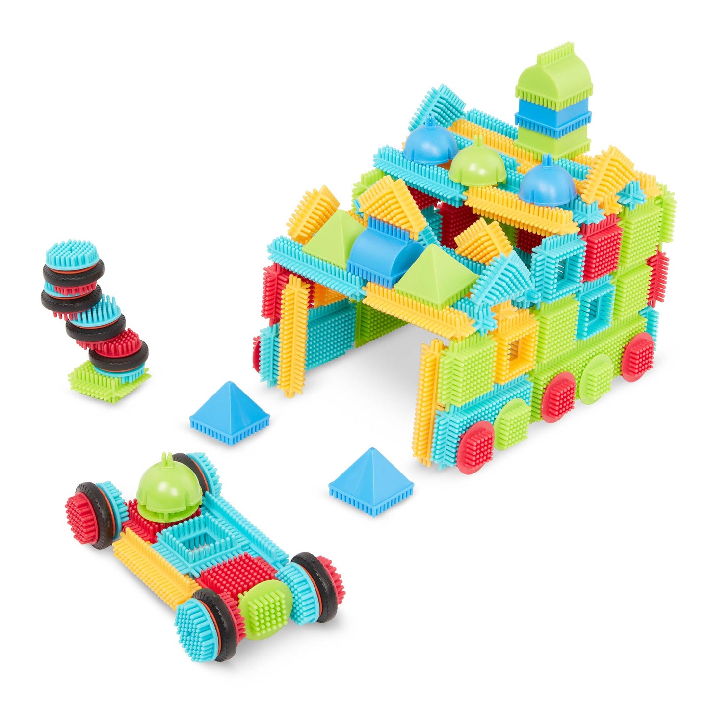 Battat Bristle Blocks 112pcs – STEM Interlocking Building Playset for Toddlers & Kids Ages 2+, Developmental Basic Builder Set