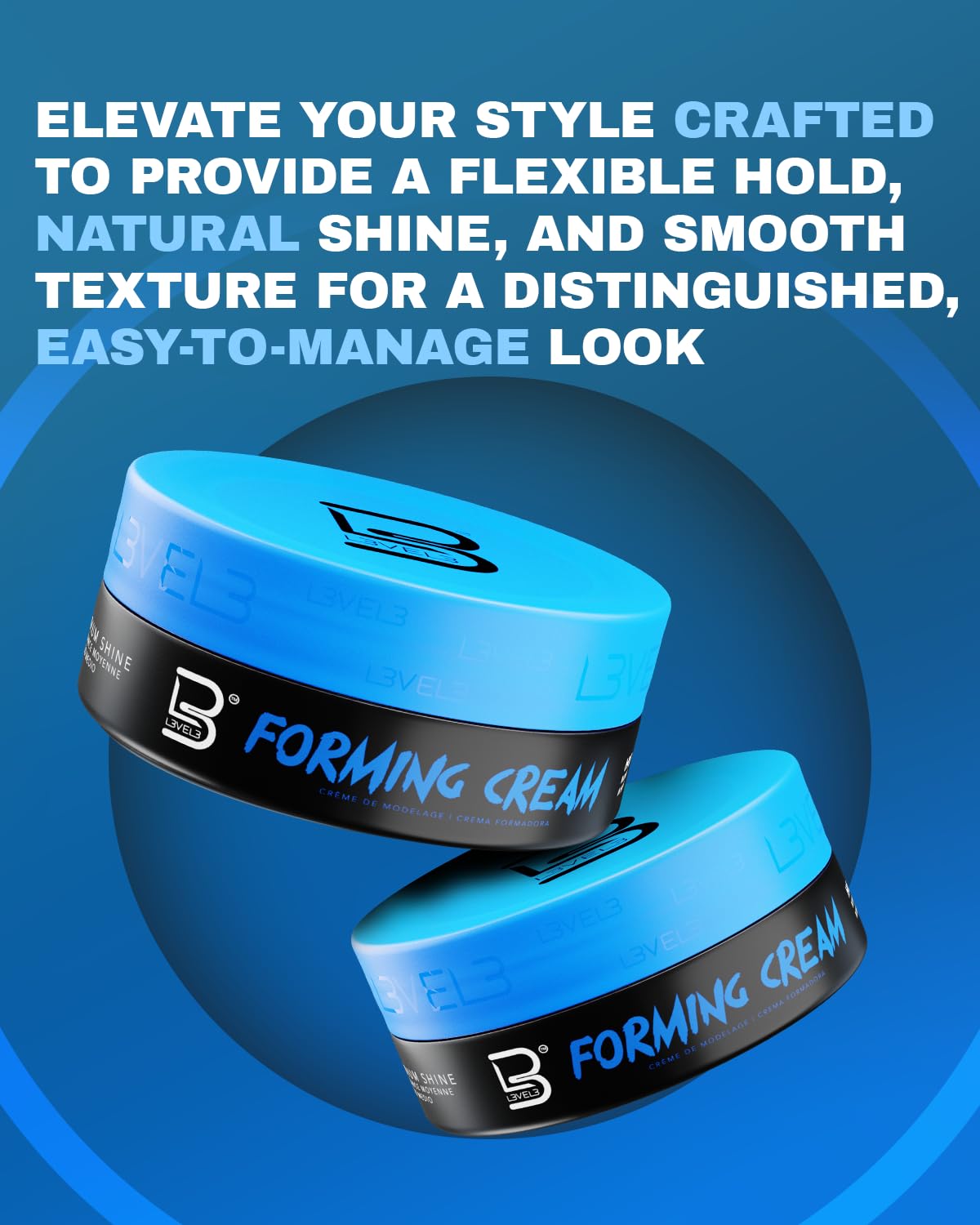 L3 Level 3 Forming Cream - Natural Look Hairstyle - Improves Volume - No Stickiness
