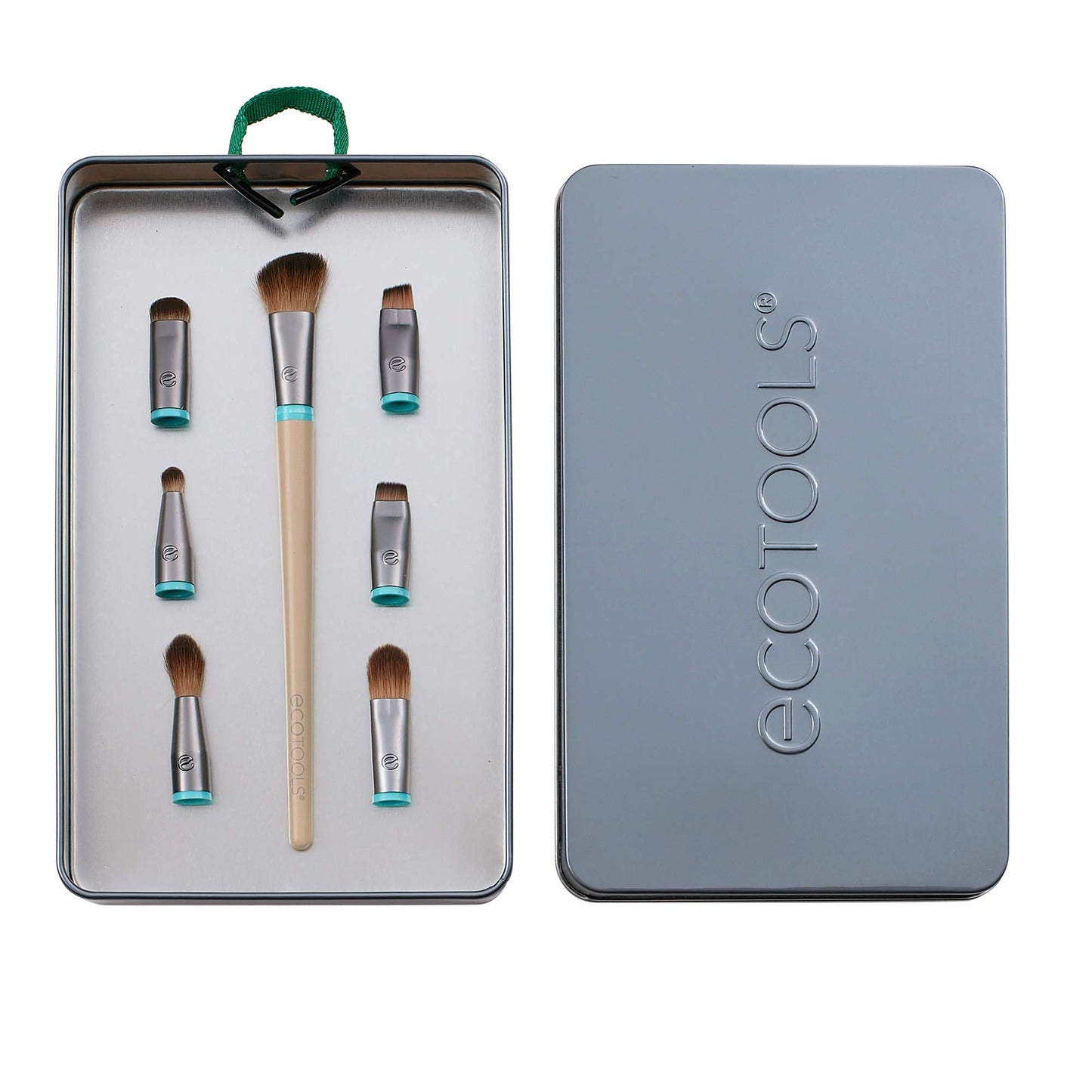 EcoTools Interchangeables Total Renewal Eye Makeup Brush Kit, Customizable Makeup Brushes for Eyeshadow, Travel-Friendly Kit, Eco-Friendly Synthetic