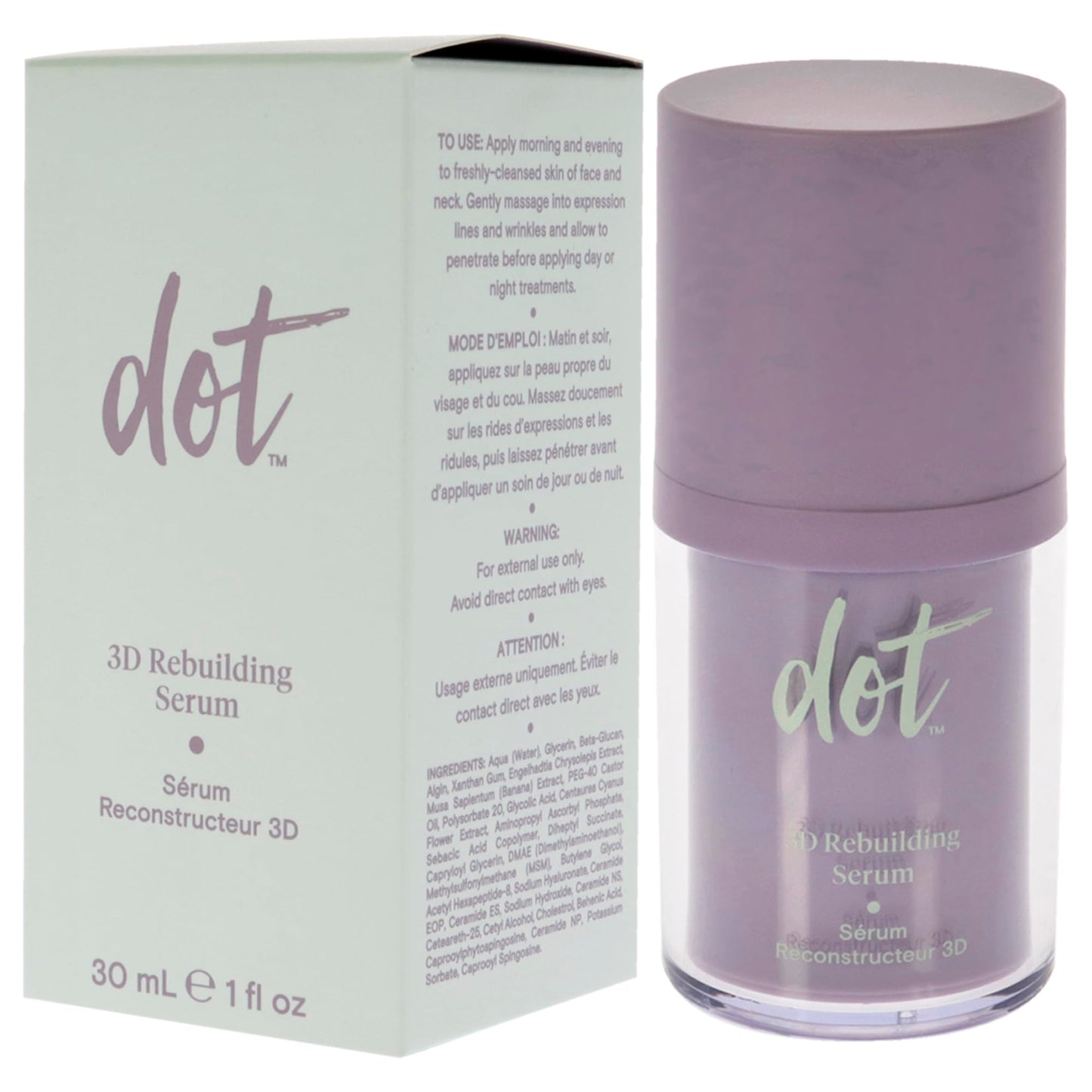 Dot 3D Rebuilding Serum, Long Lasting Hydration, Daily Face Serum, Moisturizing and Brightening Skin, Menopause Skincare, For All Skin Types, Vegan Beauty & Personal Care dot