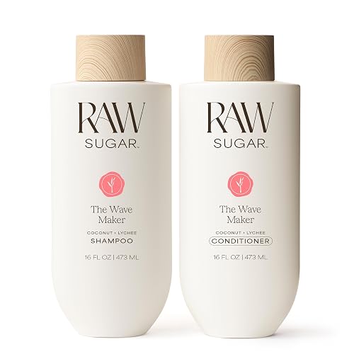 Raw Sugar Shampoo and Conditioner Set, The Wave Maker Hair Care Duo, 16 Fl Oz Each, Enhances Texture, Volume & Shine for Soft, Natural Wavy Curls