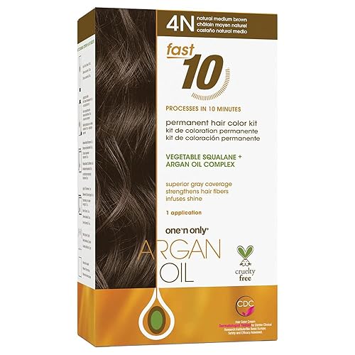 One 'N Only Fast 10 Permanent Hair Color Kit - Hair Dye for Women with Argan Oil to Maintain Moisture Balance - Advanced Micro-Pigments for Natural