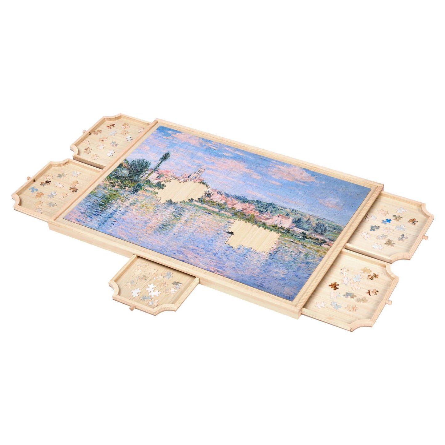 VEVOR 1000 Piece Rotating Puzzle Board – 29x21" Wooden Table with 5 Drawers & Cover, Portable Jigsaw Organizer & Storage Gift for Adults