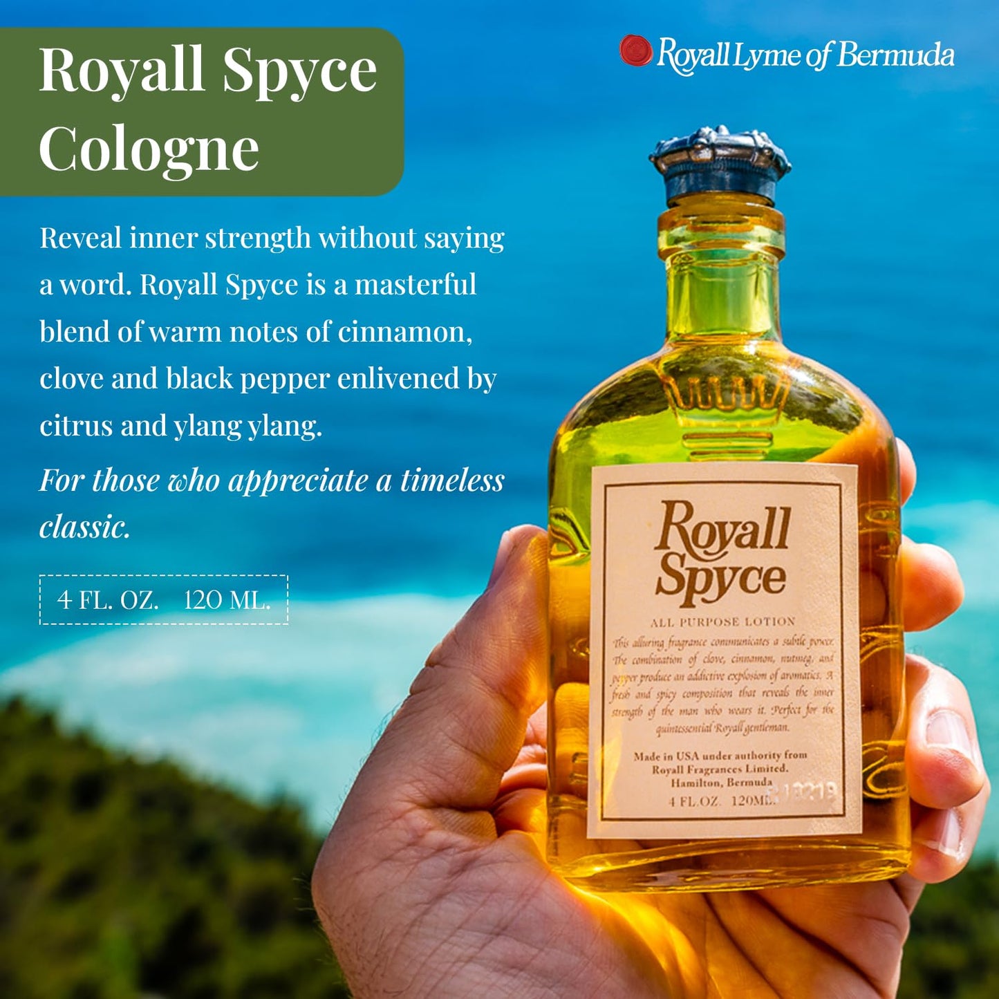 ROYALL SPYCE, Men's Heritage Cologne, Warm Spiced Fragrance - 4 oz Spray/Splash