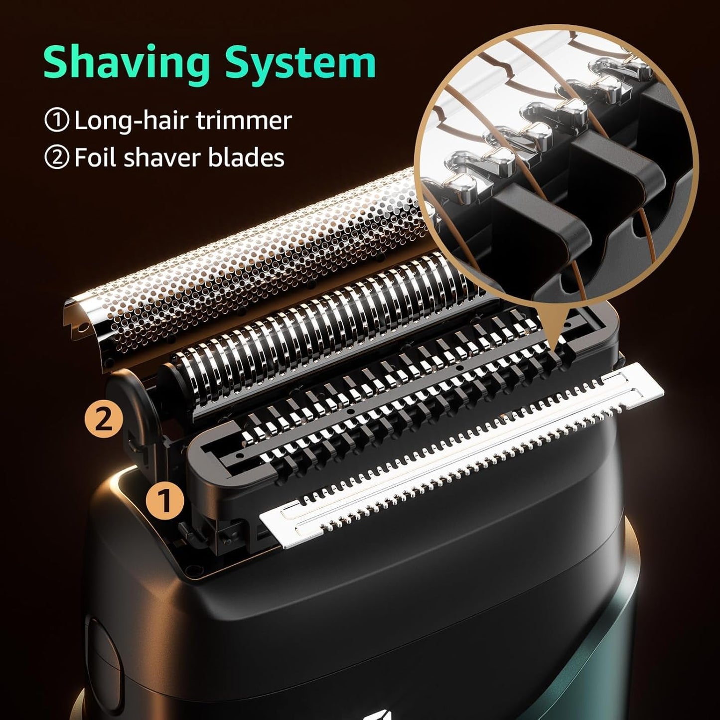 Electric Foil Shavers for Men, Mini Electric Razor, Compact Face Shaver, IPX7 Waterproof Wet Dry Cordless Razor, LED Display, USB-C Fast Rechargeable Beauty and Personal Care Mbzoey