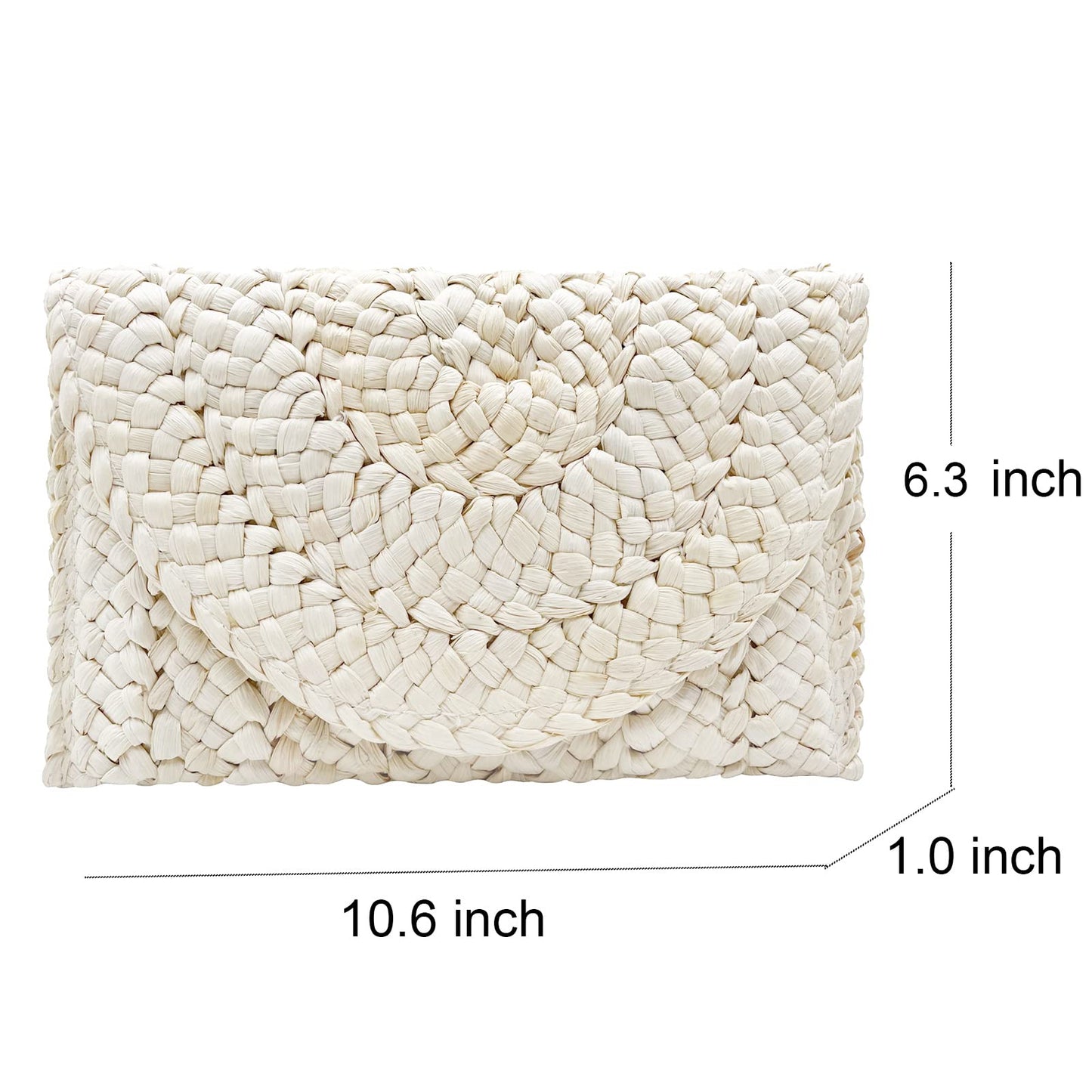 Lytosmoo Straw Clutch Purses for Women Woven Straw Beach Handbag Envelope Rattan Clutch for Summer