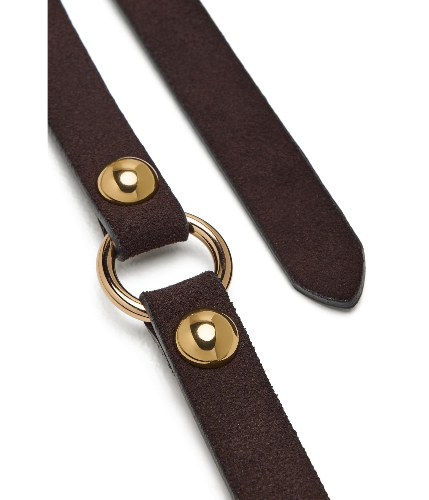 Madewell Women's Suede Large Stud Belt, Dark Carob, Small