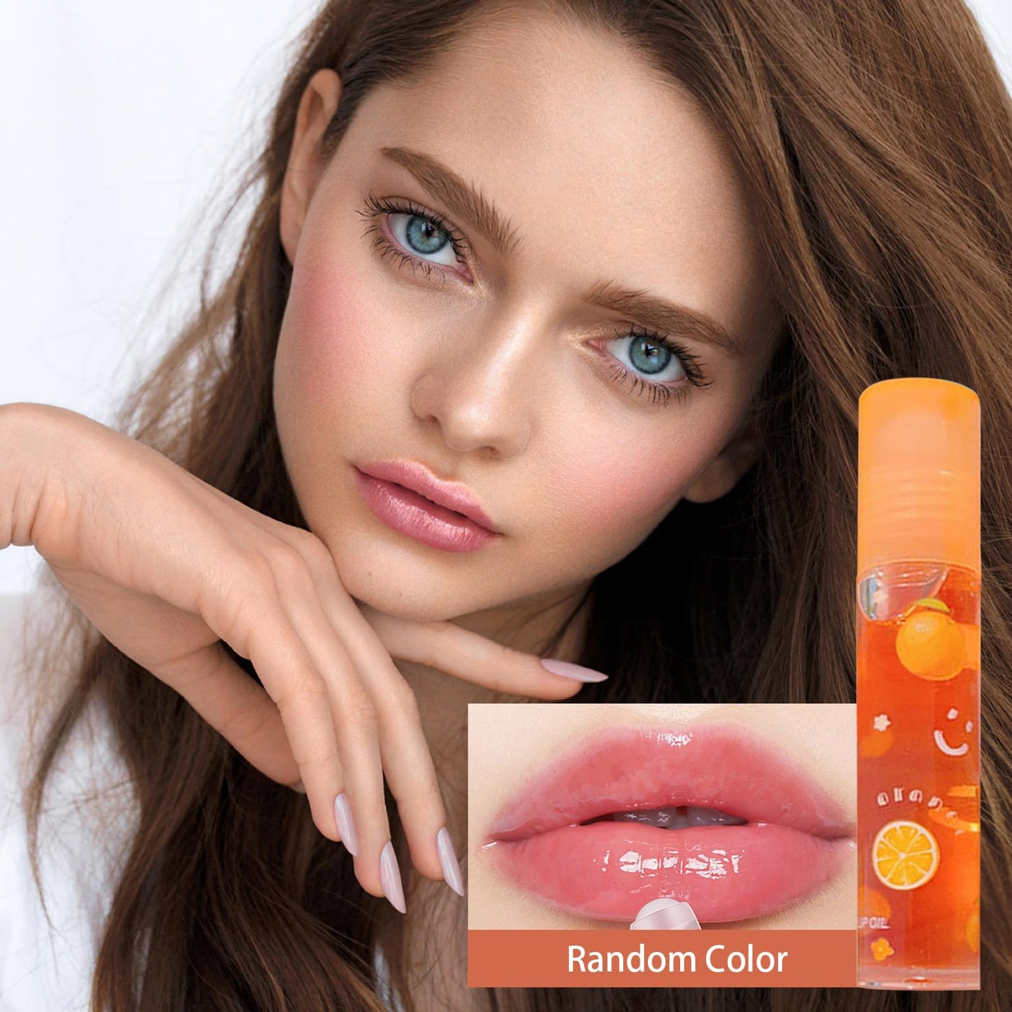 Naysku Fruity Flavors Rolling Ball Lip Oil - Fruit-Flavored Lip Gloss, Clear Color Lip Gloss Sets, Long Lasting Moisturizing Lip Balm, Roll-On Lip