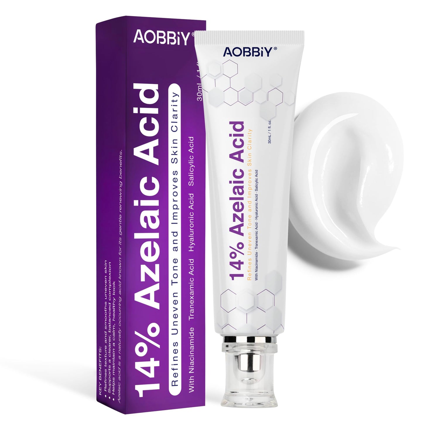 AOBBIY Azelaic Acid Cream for Face - Tone Refining Facial Cream for Skin Clarity & Smoother-Looking Skin, 1 oz Beauty and Personal Care AOBBIY