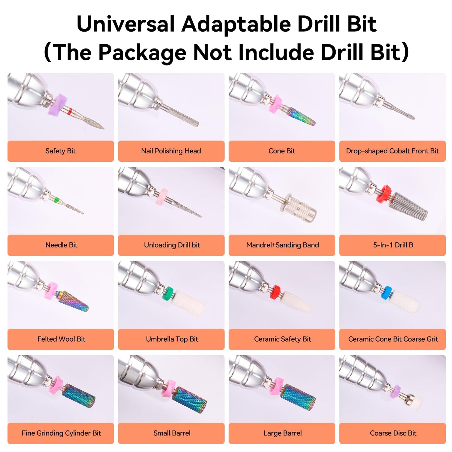 Makartt Nail Drill Handpiece for Up200 Machine:Professional Electric File Remove Gel Polish Poly Nail Gel Black B-05 Removing for Removing Acrylic