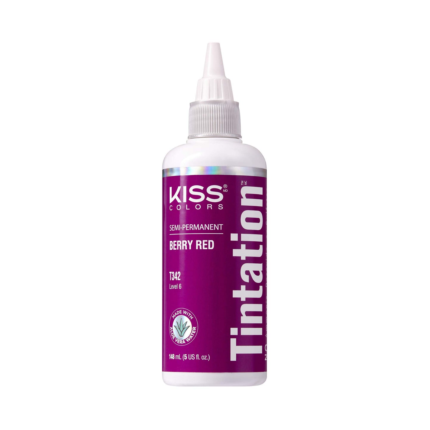 Red by Kiss Tintation Semi-Permanent Hair Color, Aloe Vera Water Based, Argan Oil, Olive Oil, Collagen & Keratin, Long-Lasting Color Dye (Berry Red, 5