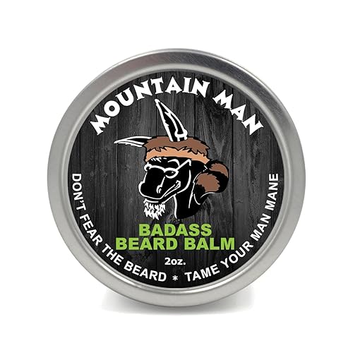 Badass Beard Care Beard Balm - Mountain Man Scent, 2 Ounce - All Natural Ingredients, Keeps Beard and Mustache Full, Soft and Healthy, Reduce Itchy