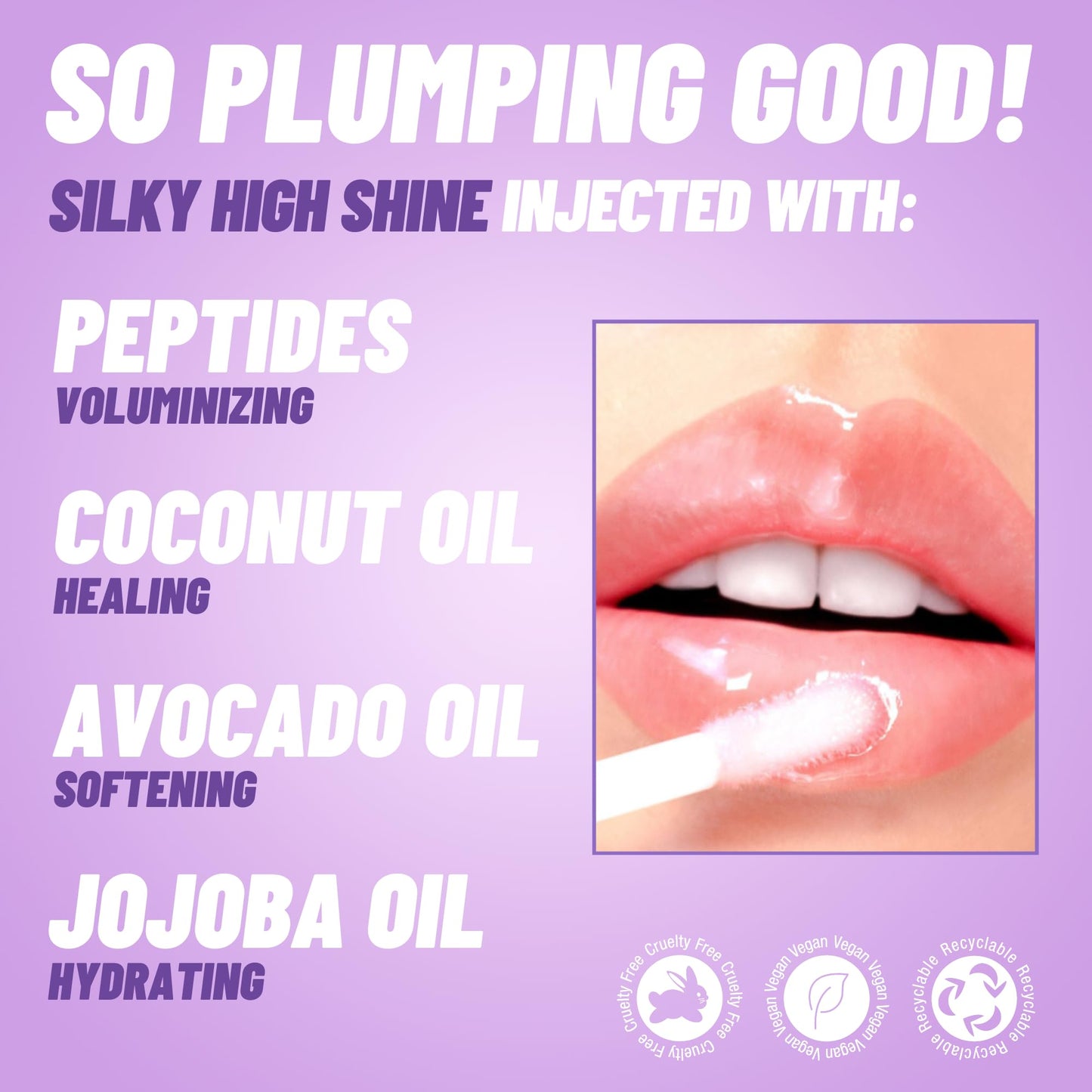 POP Beauty Plump Pout Clear Ice | Plumping Lip Oil, Hydrating Lip Gloss, Long Lasting Nourishing Lip Glow Oil Non-sticky