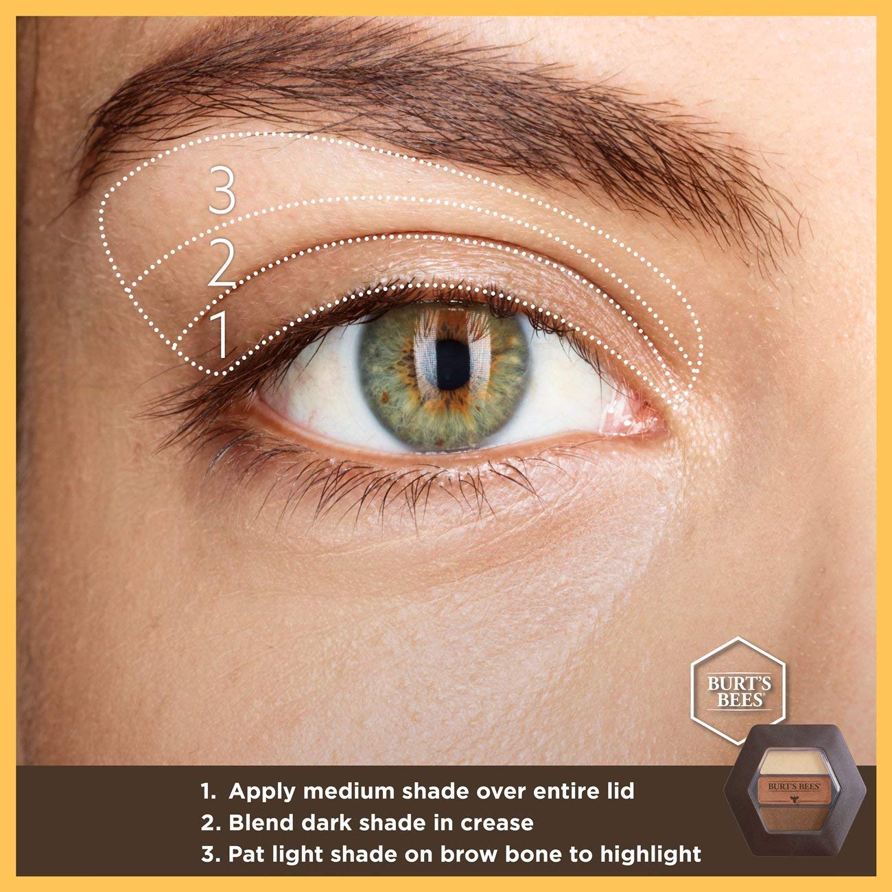 Burt's Bees 100% Natural Eye Shadow Palette with 3 Shades,Powder