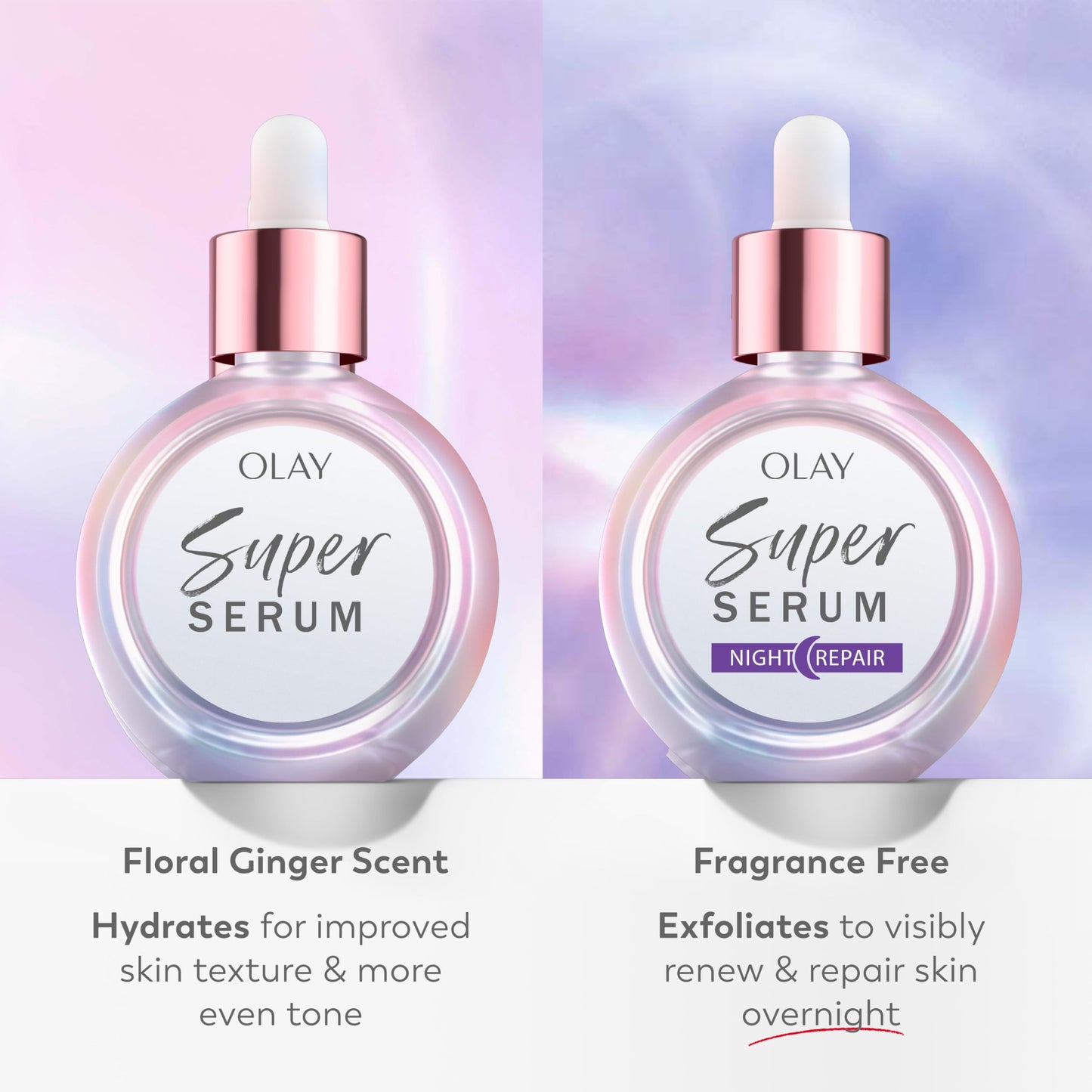Olay Super Serum Night Repair, Fragrance-Free Trial Size - Niacinamide, Peptide, Salicylic & Lactic Acid, Glycerin - 5-in-1 Skin Care Benefits