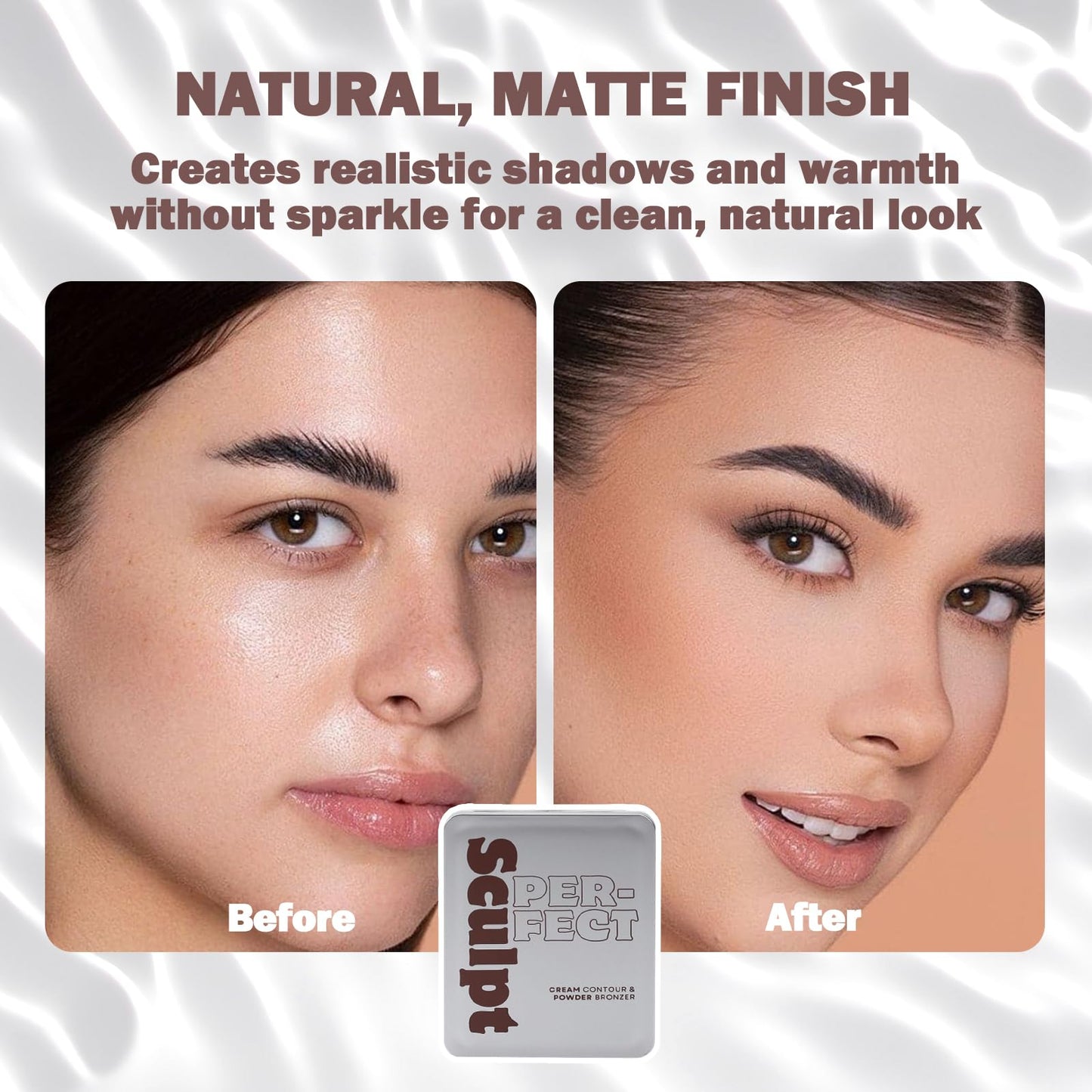 oz lab Sculpt Perfect Contour Bronzer Duo Palette - Matte Bronze Powder - Natural Sculpting & Warmth (01 SOFT SANDSTONE, Cream Contour: 0.09 oz / 2.5