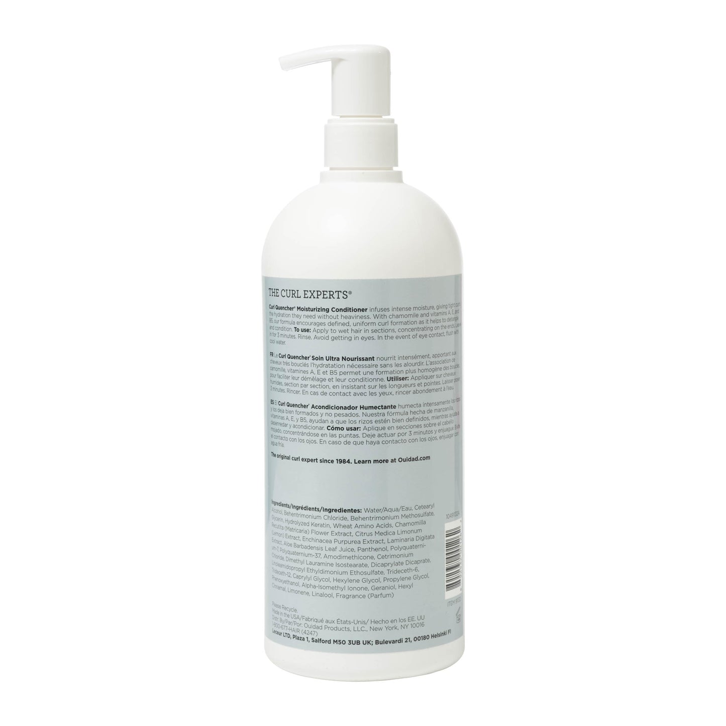 Ouidad Curl Quencher Moisturizing Conditioner - 33.8 fl oz, Curl Defining, Soft, Nourished & Hydrated Curls, Helps Repair Damage, Creamy Detangling