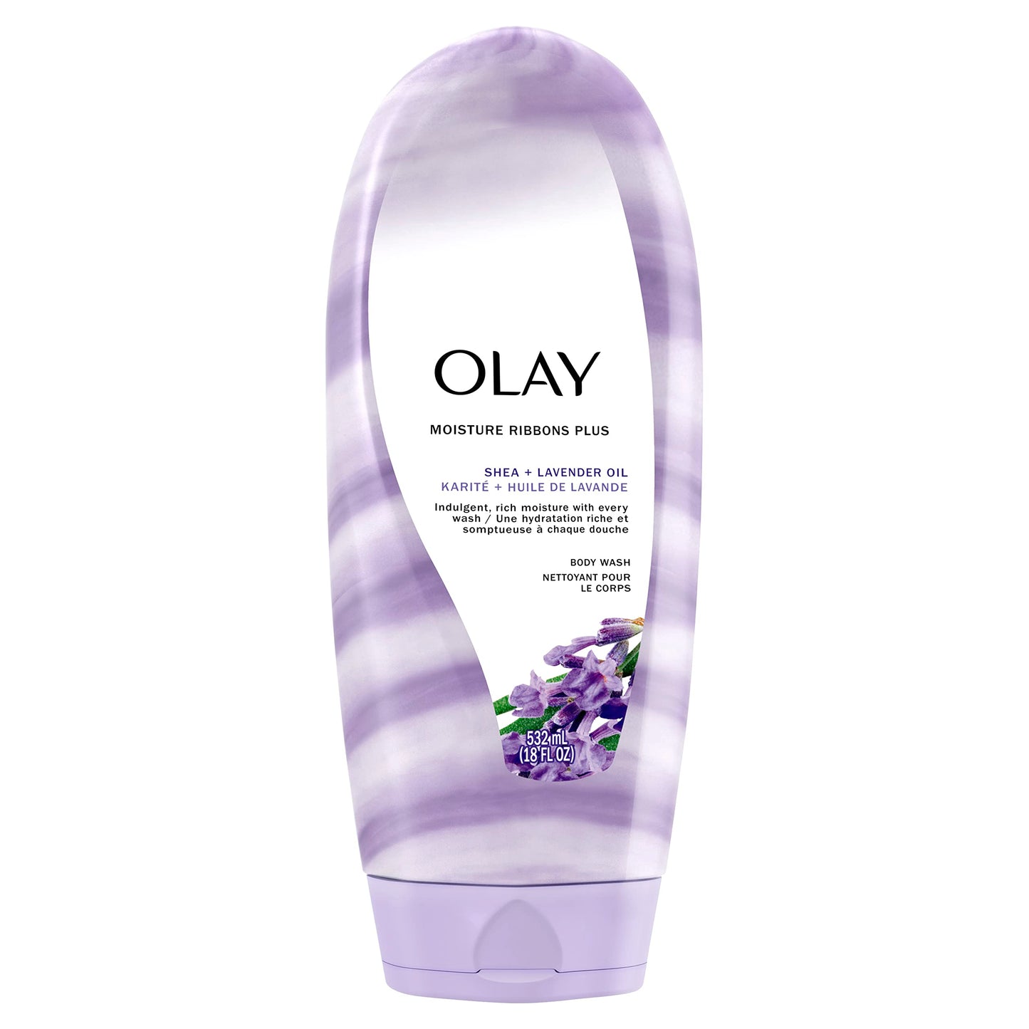 Olay Moisture Ribbons Plus Shea + Lavender Oil Body Wash, 18 oz