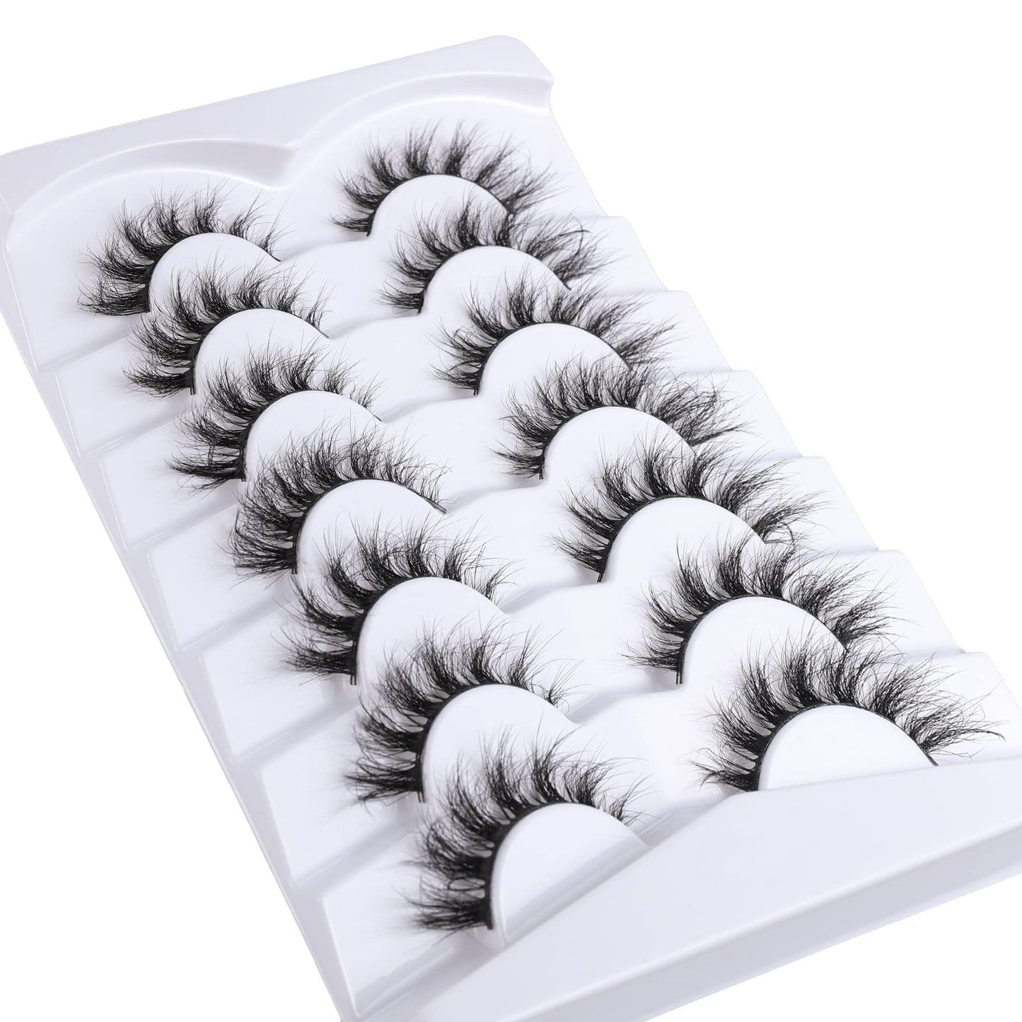 Mebver False Eyelashes Cat Eye Lashes Faux Mink Lashes Natural Look Fluffy Wispy Lashes That Look Like Extensions Pestañas Postizas D Curl Lash Strips