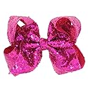 Xansema Hair Accessories: 8 Inches Sequin Alligator Barrettes for Women, Teens, and Girls (Rose)
