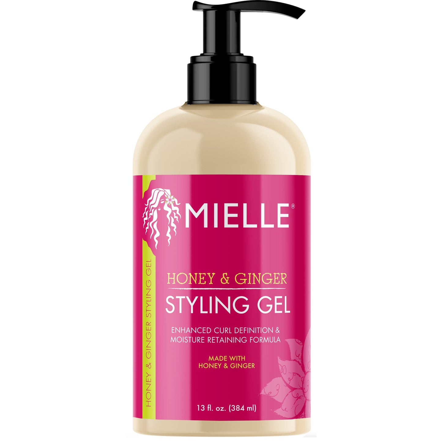 Mielle Organics Honey & Ginger Hair Gel - Styling Gel for Enhanced Curl Definition and Frizz Reduction - Enriched with Aloe & Babassu Oil to Nourish