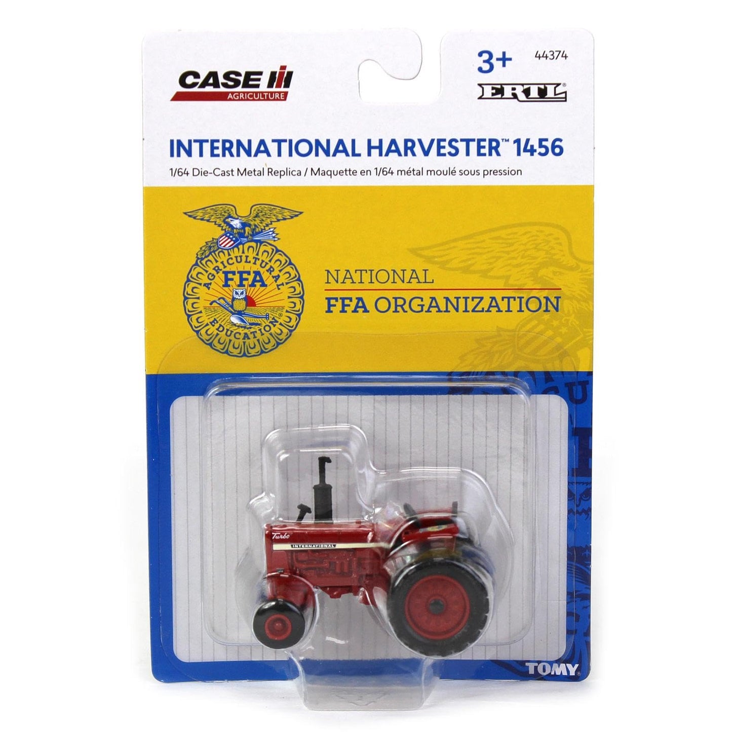 International Harvester 1/64 Farmall 1456 Tractor with Rear Duals & FFA Logo, Red, 3+