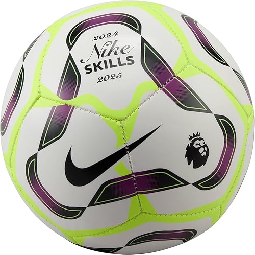 Nike FZ3046-100 Premier League Skills Fa24 Football White/Bold Berry/Volt/Black- Size 1
