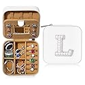 Parima Women's L Initial Mini Jewelry Case | Personalized Travel Case | Birthday Gift - White