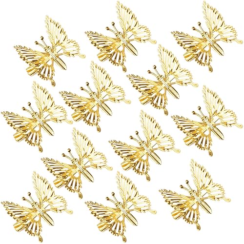 ISCRIO 12 Pcs Butterfly Hair Clips, Moving Wings Butterfly Metal Hair Barrettes, Hair Styling Accessories,Cute Hairs Pins Clip for Women and Girls