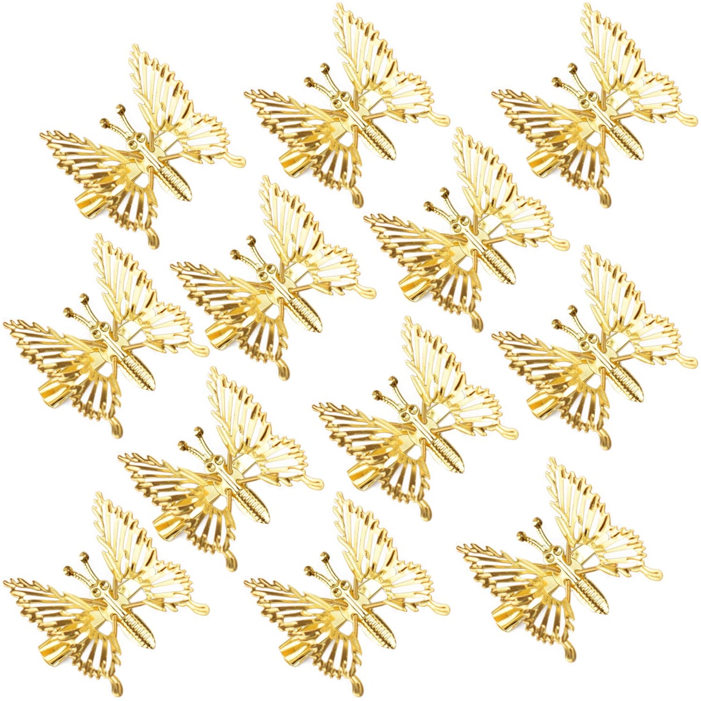 ISCRIO 12 Pcs Butterfly Hair Clips, Moving Wings Butterfly Metal Hair Barrettes, Hair Styling Accessories,Cute Hairs Pins Clip for Women and Girls