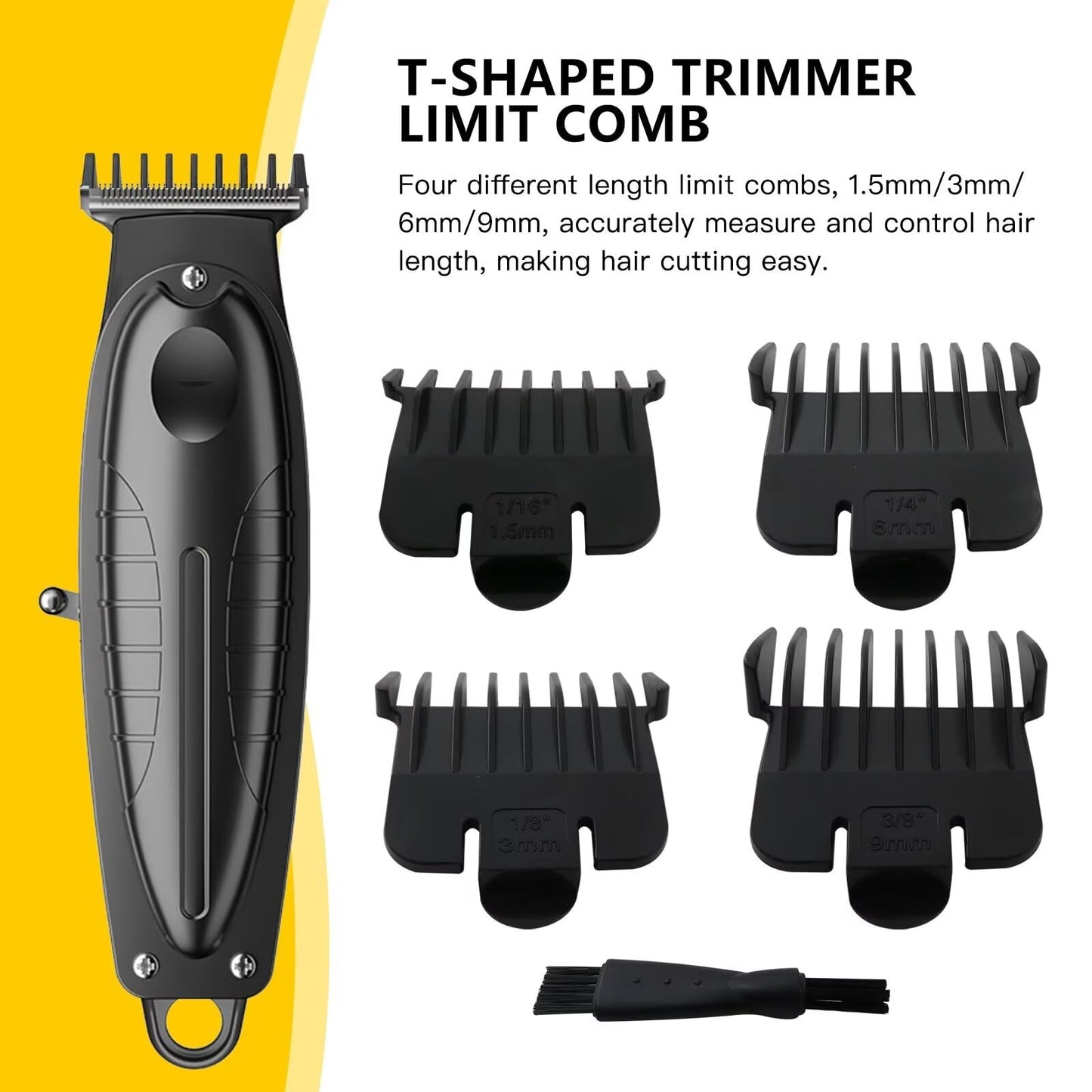 4 Pack Black T-Outline-rs Guards for Andis T Outline-r, Snap-on Blade Attachment Combs Set with Brush Beauty and Personal Care USonline911
