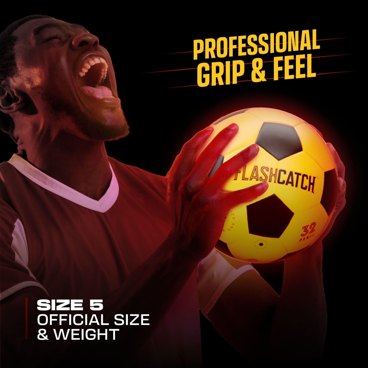 FlashCatch Light Up Soccer Ball - Glow in The Dark - NO 5 - Sports Gear Gifts for Boys & Girls 8-15+ Year Old - Kids, Teens Gift Birthday Ideas…