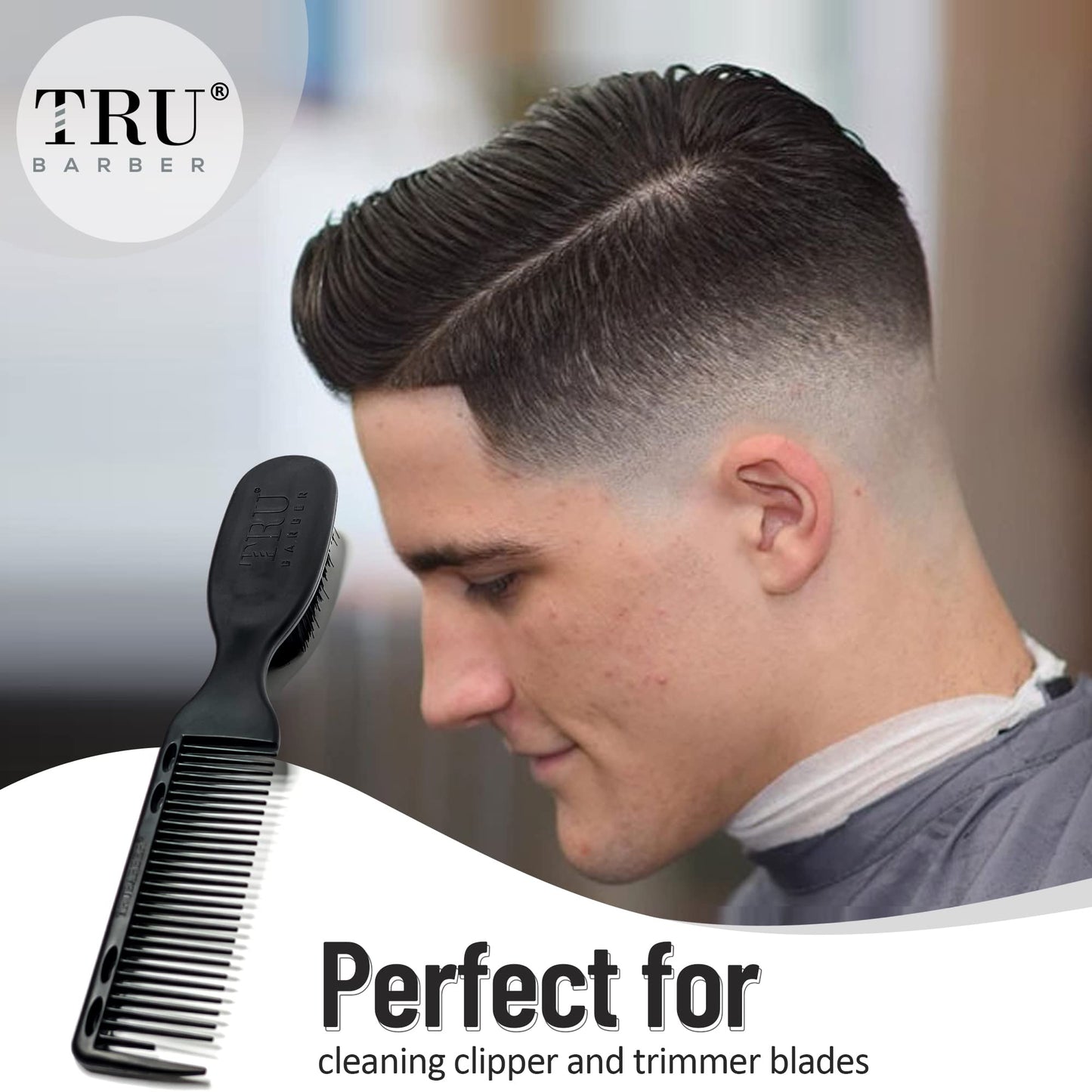 TRU BARBER PRO Fading Brush, Hair cutting Brush, Clippers brush