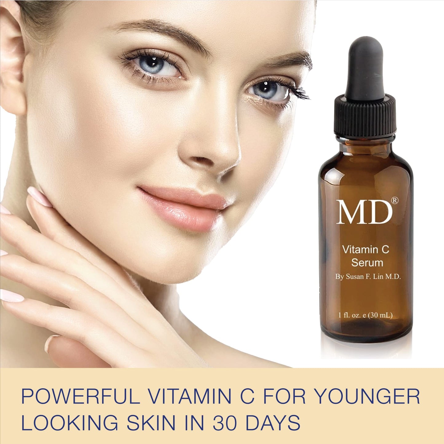 MD Ultimate Vitamin C Serum - Anti-Aging Face Serum with L-Ascorbic Acid for Dark Spot Reduction, Fine Line & Wrinkle Care, and Collagen Support